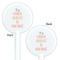 Unicorns White Plastic 5.5" Stir Stick - Double Sided - Round - Front & Back