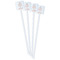 Unicorns White Plastic Stir Stick - Double Sided - Square - Front