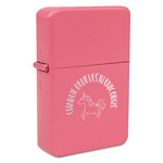 Unicorns Windproof Lighter - Pink - Single Sided (Personalized)