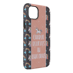 Unicorns iPhone Case - Rubber Lined - iPhone 14 Plus (Personalized)