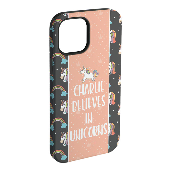 Custom Unicorns iPhone Case - Rubber Lined - iPhone 15 Plus (Personalized)