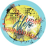 Softball Multipurpose Round Labels - 1" (Personalized)