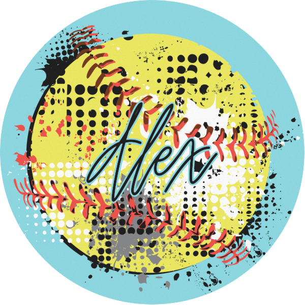 Custom Softball Multipurpose Round Labels - 1" (Personalized)