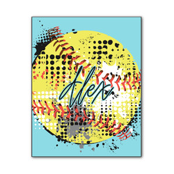 Softball Wood Print - 11x14 (Personalized)