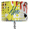 Softball 16" Drum Lampshade - ON STAND (Fabric)