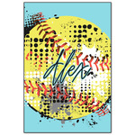 Softball Wood Print - 20x30 (Personalized)