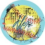 Softball Multipurpose Round Labels - 3" (Personalized)