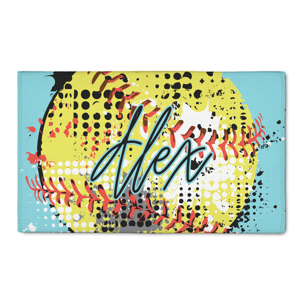 Custom Softball 3' x 5' Patio Rug (Personalized)