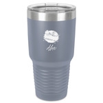 Softball 30 oz Stainless Steel Tumbler - Grey - Single-Sided (Personalized)