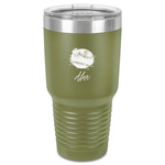 Softball 30 oz Stainless Steel Tumbler - Olive - Single-Sided (Personalized)