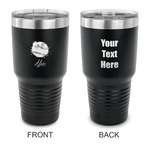 Softball 30 oz Stainless Steel Tumbler - Black - Double Sided (Personalized)