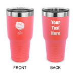 Softball 30 oz Stainless Steel Tumbler - Coral - Double Sided (Personalized)