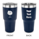 Softball 30 oz Stainless Steel Tumbler - Navy - Double Sided (Personalized)