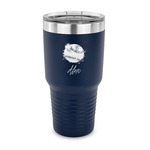 Softball 30 oz Stainless Steel Tumbler - Navy - Single Sided (Personalized)