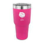 Softball 30 oz Stainless Steel Tumbler - Pink - Single Sided (Personalized)