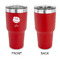 Softball 30 oz Stainless Steel Ringneck Tumblers - Red - Single Sided - APPROVAL