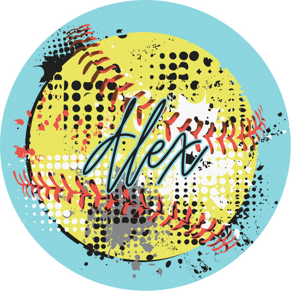 Custom Softball Multipurpose Round Labels - 4" (Personalized)