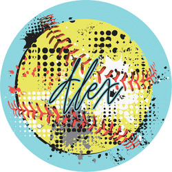 Softball Multipurpose Round Labels - 5" (Personalized)