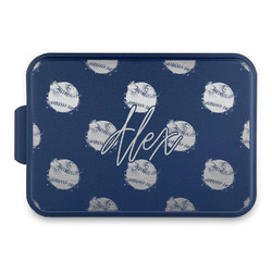 Softball Aluminum Baking Pan with Navy Lid (Personalized)
