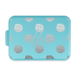Softball Aluminum Baking Pan with Teal Lid (Personalized)