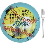 Softball 8" Glass Appetizer / Dessert Plates - Single or Set (Personalized)