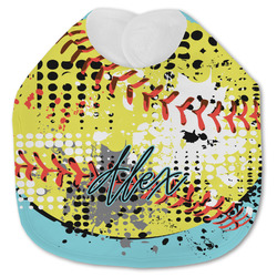 Softball Jersey Knit Baby Bib w/ Name or Text