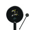 Softball Black Plastic 5.5" Stir Stick - Round - Closeup