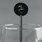 Softball Black Plastic 5.5" Stir Stick - Round - Main