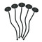 Softball Black Plastic 7" Stir Stick - Oval - Fan