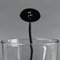 Softball Black Plastic 7" Stir Stick - Oval - Main