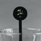 Softball Black Plastic 7" Stir Stick - Round - Main