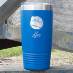 Softball 20 oz Stainless Steel Tumbler - Royal Blue - Single Sided (Personalized)