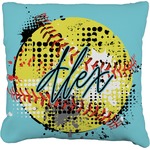 Softball Faux-Linen Throw Pillow 20" (Personalized)