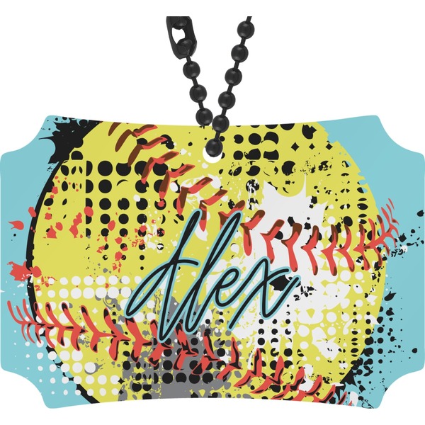 Custom Softball Rear View Mirror Ornament (Personalized)