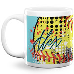 Softball 20 Oz Coffee Mug - White (Personalized)