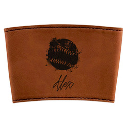 Softball Leatherette Cup Sleeve (Personalized)