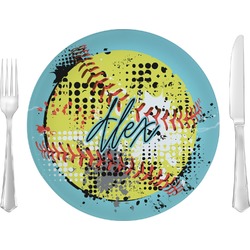 Softball Glass Lunch / Dinner Plate 10" (Personalized)