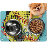 Softball Dog Food Mat - Small w/ Name or Text