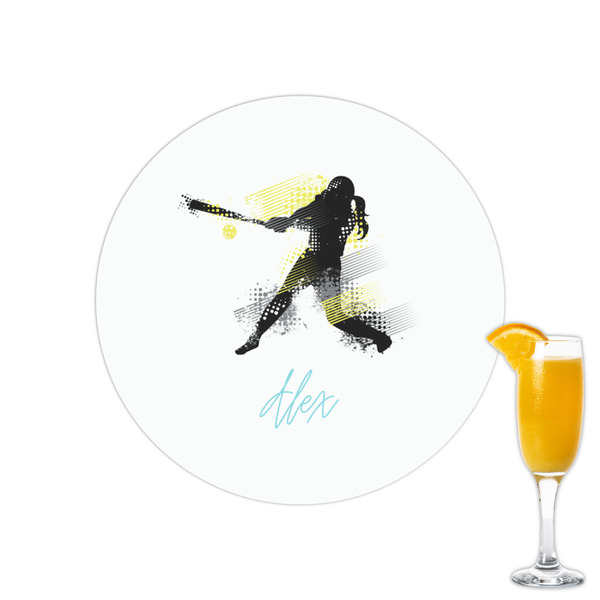 Custom Softball Printed Drink Topper - 2.15" (Personalized)