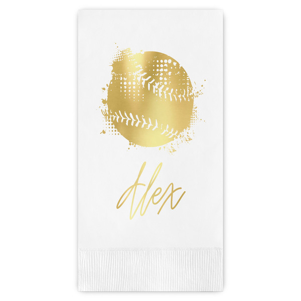 Custom Softball Guest Napkins - Foil Stamped (Personalized)