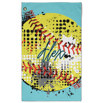 Softball Golf Towel - Poly-Cotton Blend w/ Name or Text