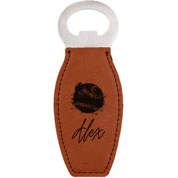 Softball Leatherette Bottle Opener (Personalized)