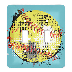 Softball Light Switch Cover (2 Toggle Plate)