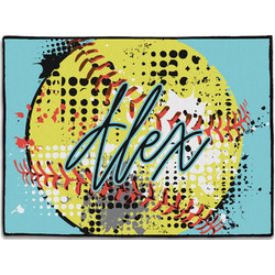 Softball Door Mat - 24"x18" (Personalized)