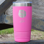 Softball 20 oz Stainless Steel Tumbler - Pink - Double Sided (Personalized)