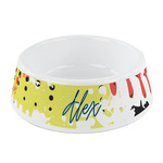 Softball Plastic Dog Bowl - Small (Personalized)