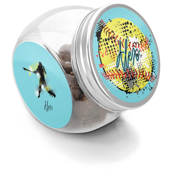 Custom Softball Puppy Treat Jar (Personalized)