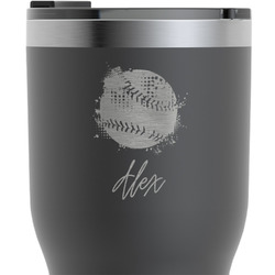 Softball RTIC Tumbler - Black - Engraved Front (Personalized)