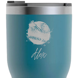 Softball RTIC Tumbler - Dark Teal - Laser Engraved - Double-Sided (Personalized)