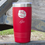 Softball 20 oz Stainless Steel Tumbler - Red - Double Sided (Personalized)